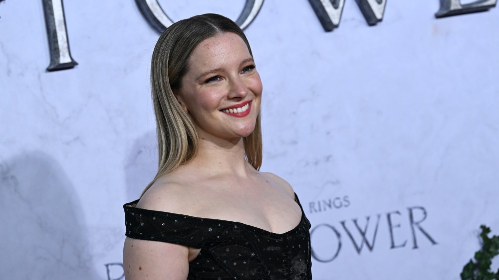 Morfydd Clark arrives at the Los Angeles premiere of the Prime Video series "Lord of the Rings: The Rings of Power" held at The Culver Studios on August 15, 2022 in Los Angeles, California
