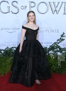 CULVER CITY, CALIFORNIA - AUGUST 15: Morfydd Clark  arrives at the Los Angeles Premiere Of Amazon Prime Video's "The Lord Of The Rings: The Rings Of Power" at The Culver Studios on August 15, 2022 in Culver City, California. (Photo by Steve Granitz/FilmMagic)