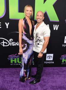 Marie-Lou Nurk, Jason Oppenheim at the premiere of Disney+'s "She Hulk: Attorney at Law" held at the El Capitan Theatre on August 15, 2022 in Los Angeles, California