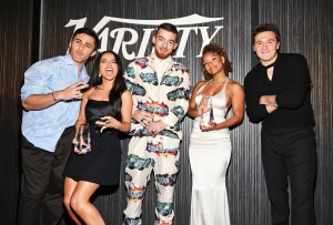 Chris Olsen,  Becky G, Angus Cloud, Halle Bailey and Brooklyn Beckham attend the Variety Power of Young Hollywood presented by Facebook Gaming at NeueHouse on August 11, 2022 in Los Angeles, California
