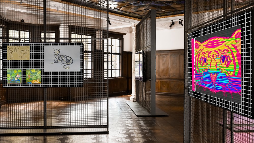 An installation of winners of the "Action in the Year of the Tiger" project at Rongzhai in Shanghai.