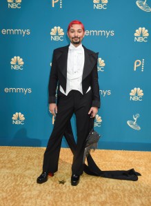 Mark Indelicato on the 2022 Emmy Awards red carpet.
