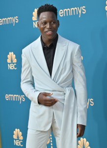 Toheeb Jimoh on the 2022 Emmy Awards red carpet.