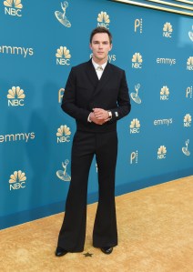 Nicholas Hoult on the 2022 Emmy Awards red carpet.