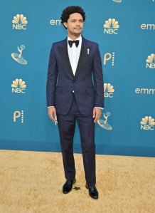 Trevor Noah on the 2022 Emmy Awards red carpet.