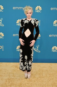 Julia Garner on the 2022 Emmy Awards red carpet.