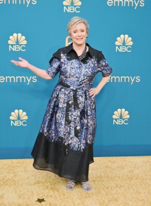 Eve Plumb on the 2022 Emmy Awards red carpet.