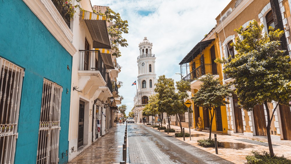 A serene street in Colonial Zone of Santo Domingo, Dominican Republic