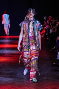 BERLIN, GERMANY - SEPTEMBER 07: A model walks the runway at the LML Studio show during the Mercedes-Benz Fashion Week Berlin Spring Summer 2023 at Telegraphenamt on September 07, 2022 in Berlin, Germany. (Photo by Sebastian Reuter/Getty Images for Nowadays)