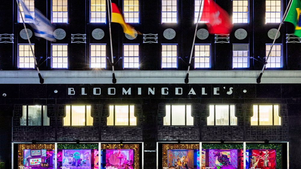 Bloomingdale's 59th Street flagship and its 2021 holiday windows.