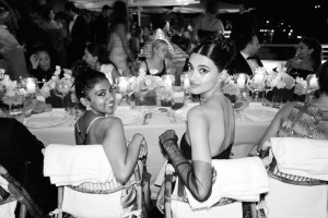 Charithra Chandran and Neelam Gill at the Armani Beauty dinner event during Venice Film Festival.