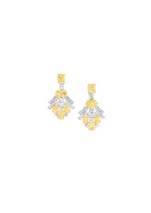 Graff’s yellow-and-white diamond earrings set in yellow and white gold.