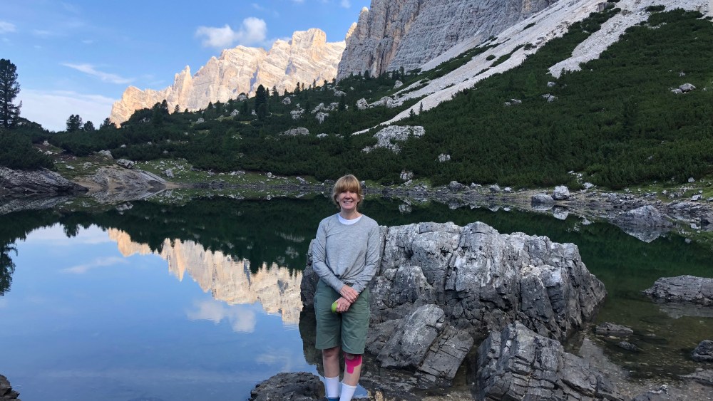 Kate Oldham in the Dolomites.