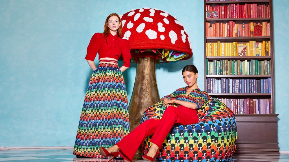 Some items from the Alice + Olivia and Lovesac collaboration.