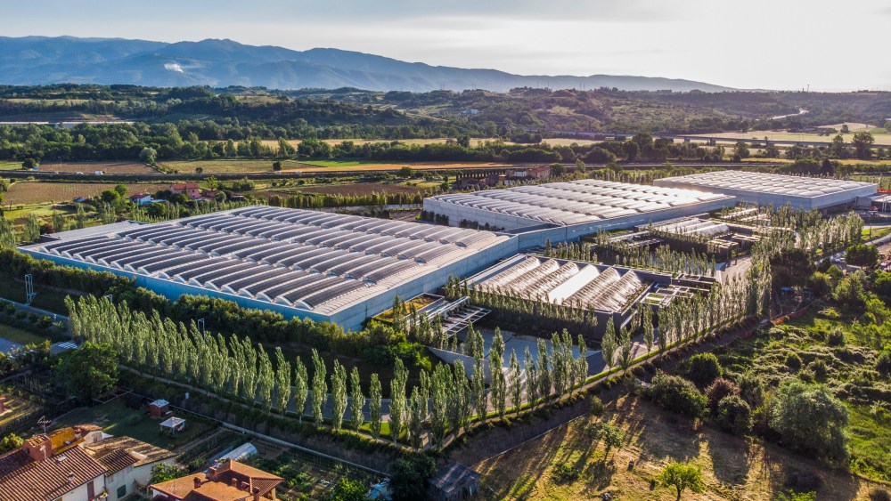 Prada Group's logistics plant in Levanella, Italy.