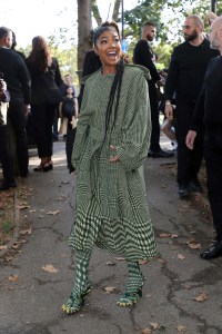 LONDON, ENGLAND - SEPTEMBER 18: Gabrielle Union attends Burberry s/s24 Collection catwalk show at Highbury Fields during London Fashion Week September 2023 on September 18, 2023 in London, England. (Photo by Neil Mockford/GC Images)