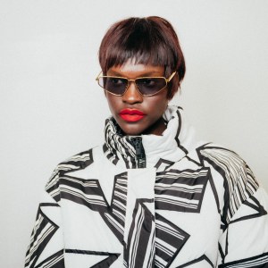 Geometric Metal: Fendi’s metal frames. MSGM puffer coat.