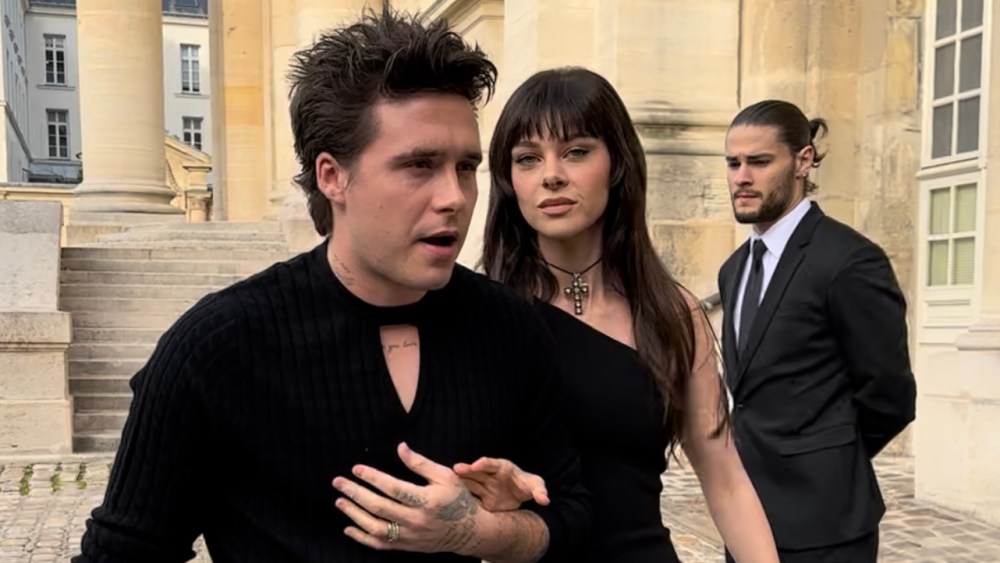 Brookyn Beckham and Nicola Peltz attending Victoria Beckham show in Paris.