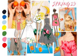 "A celebration of abundant whimsy and cheeky blue-skies optimism, Lela Rose spring 2023 is a romp on a fabulous picnic with a bounty of fruit to share." — Lela Rose