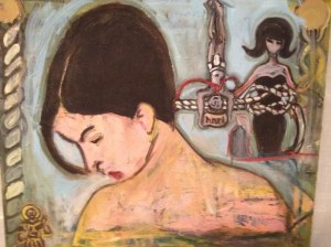 "This season, I was inspired by a painting by my mother, Gail Rosenberg. The dark mood, the '50s feel and the pastel color palette — it's dressy and sexy." — Batsheva Hay