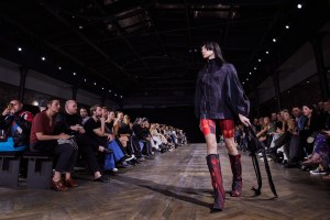 BERLIN, GERMANY - SEPTEMBER 06: A model walks the runway at the Laura Gerte show during the Mercedes-Benz Fashion Week Berlin Spring Summer 2023 at Telegraphenamt on September 06, 2022 in Berlin, Germany. (Photo by Sebastian Reuter/Getty Images for Nowadays)