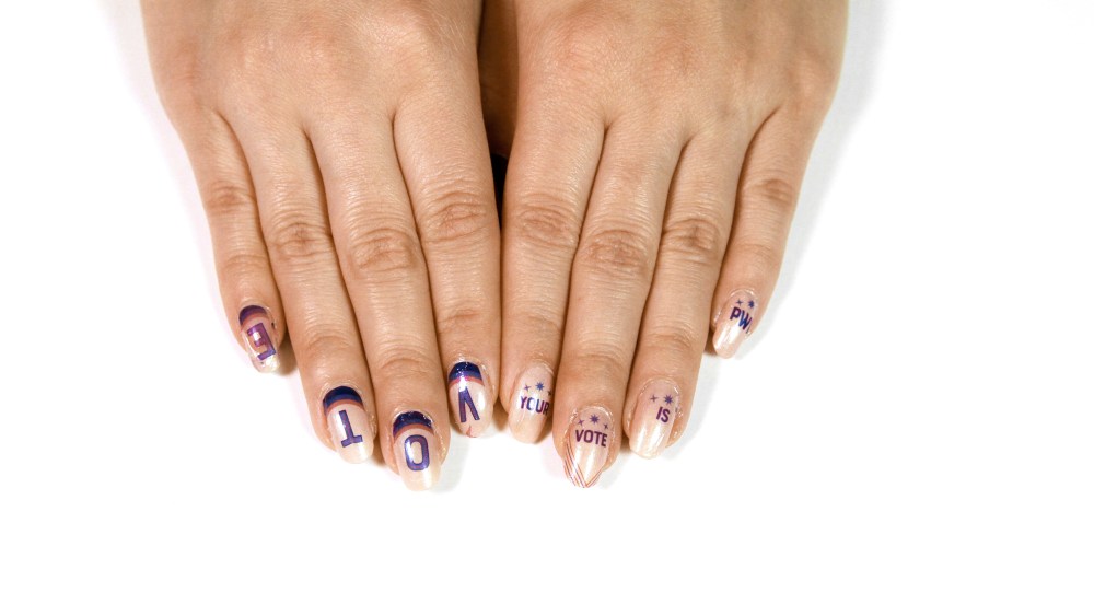 Limited-edition voting-themed nail sticker sets by Ariel Wilson.