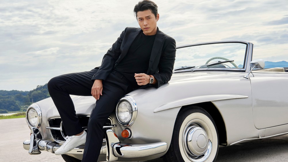 Hyun Bin wearing the Omega Speedmaster '57