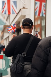 The scene on the streets and parks of London.