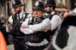 The scene on the streets and parks of London.