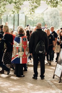 The scene on the streets and parks of London.