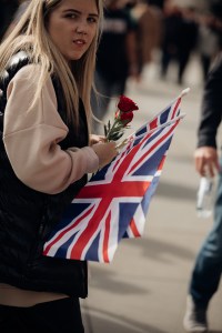 The scene on the streets and parks of London.