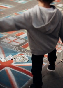 The scene on the streets and parks of London.