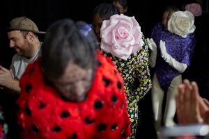 Backstage at Richard Quinn RTW Spring 2023