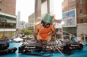 The scene at Telfar’s NYFW Rainbow Pop-up
