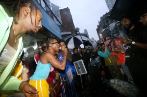 The scene at Telfar’s NYFW Rainbow Pop-up