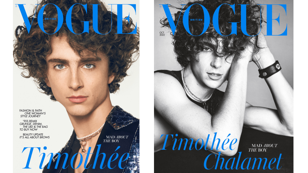 Timothée Chalamet on the cover of British Vogue shot by Steven Meisel