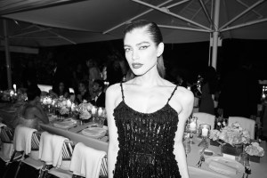 Valentina Sampaio at the Armani Beauty dinner event during Venice Film Festival.