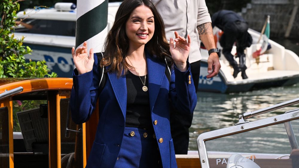 Cuban Spanish actress Ana de Armas arrives at the pier of the Excelsior Hotel on Sept. 7, 2022 during the 79th Venice International Film Festival at Lido di Venezia in Venice, Italy. (Photo by Tiziana FABI / AFP) (Photo by TIZIANA FABI/AFP via Getty Images)