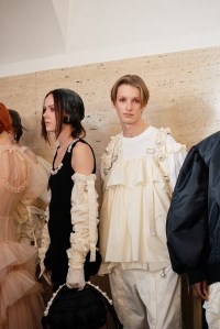 Backstage at Simone Rocha RTW Spring 2023 on September 18, 2022 in London