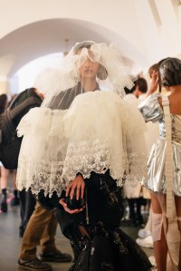 Backstage at Simone Rocha RTW Spring 2023 on September 18, 2022 in London