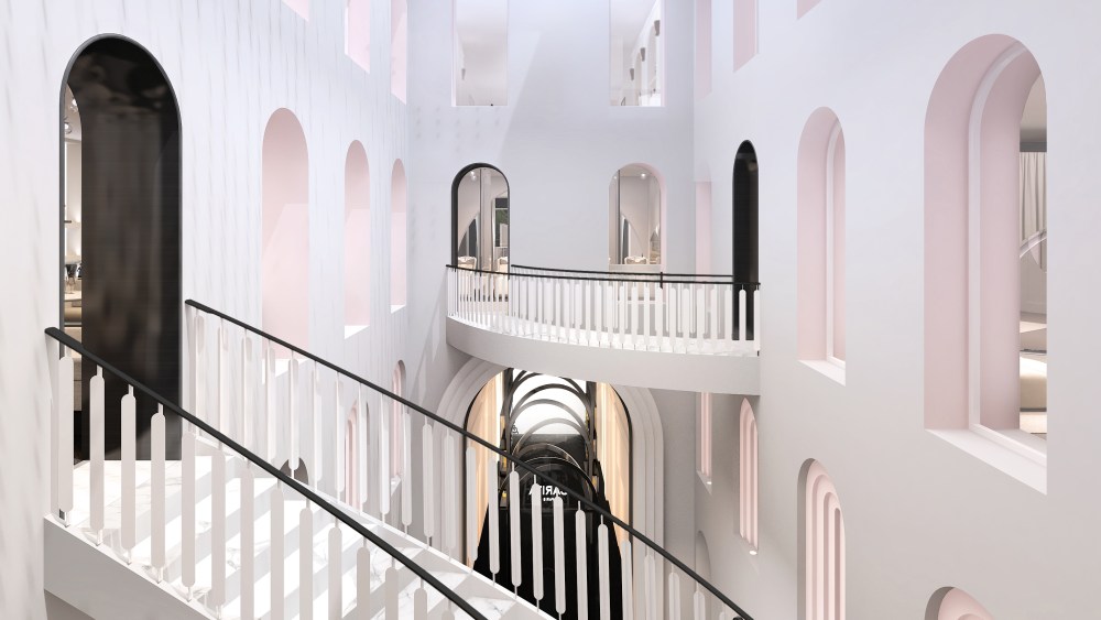 A rendering of inside Carita's Maison de Beauté.