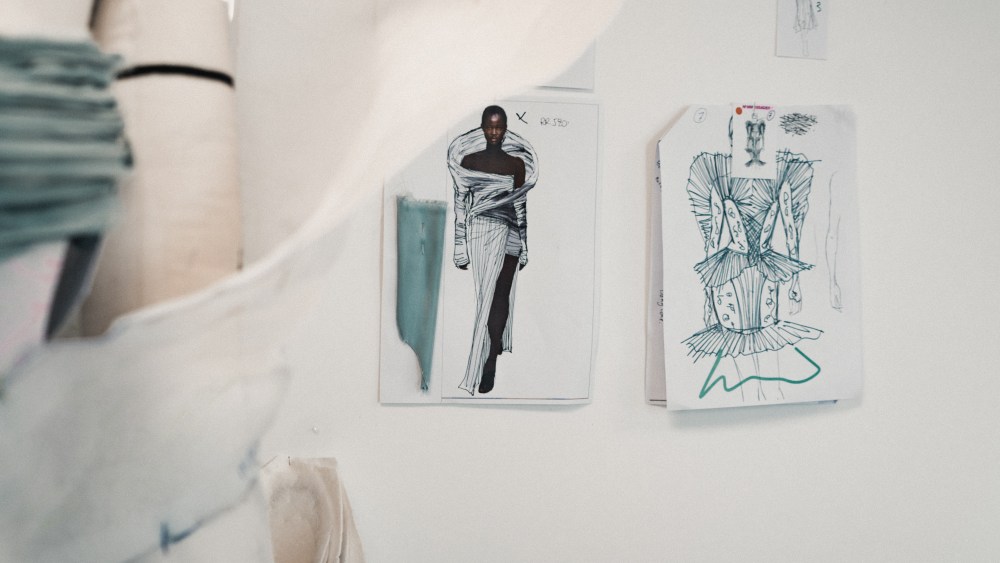 Balmain x Evian couture dress