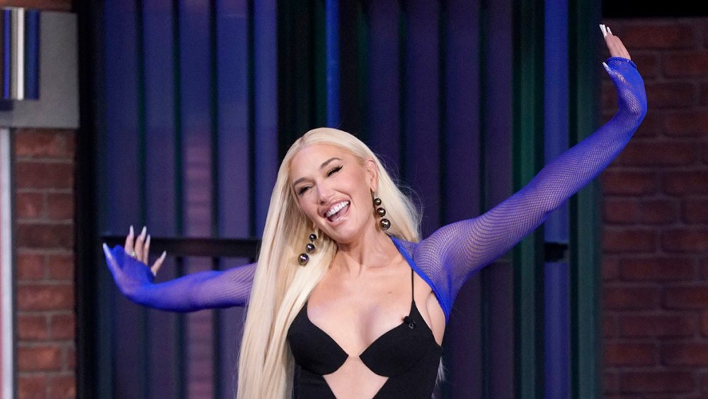 Gwen Stefani arrives at Late Night with Seth Meyers on Sept. 8, 2022, in New York City, New York.