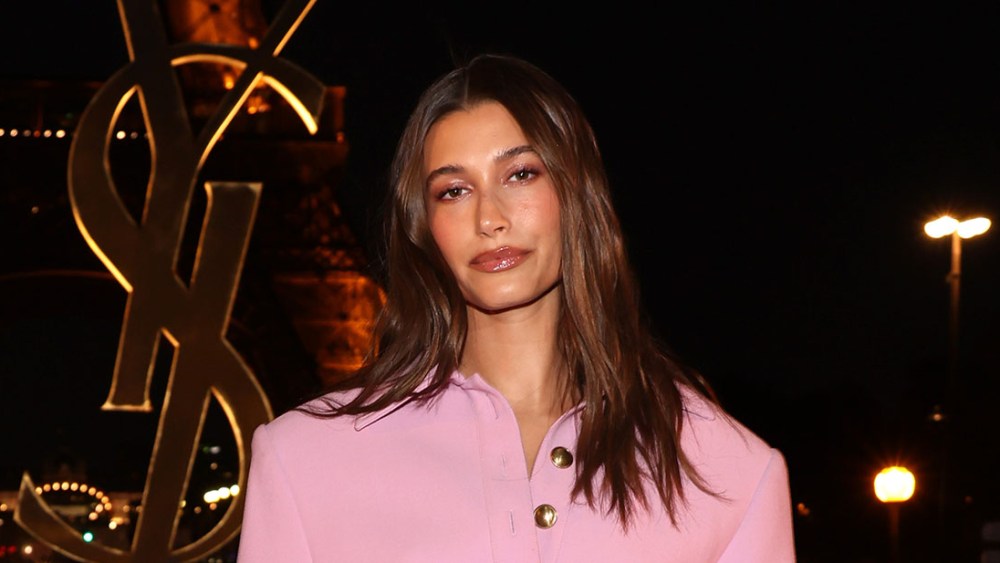 PARIS, FRANCE - SEPTEMBER 27: (EDITORIAL USE ONLY - For Non-Editorial use please seek approval from Fashion House) Hailey Bieber attends the Saint Laurent Womenswear Spring/Summer 2023 show as part of Paris Fashion Week  on September 27, 2022 in Paris, France. (Photo by Pascal Le Segretain/Getty Images)