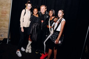 June Ambrose with Puma CEO Bjørn Gulden and models at the PUMA Futrograde collection.