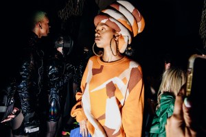 Models walk in the PUMA Futrograde collection.