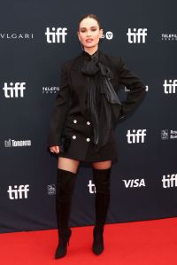 TORONTO, ONTARIO - SEPTEMBER 10: Lily James attends the "What's Love Got To Do With It?" Premiere during the 2022 Toronto International Film Festival at Roy Thomson Hall on September 10, 2022 in Toronto, Ontario. (Photo by Tommaso Boddi/Getty Images)