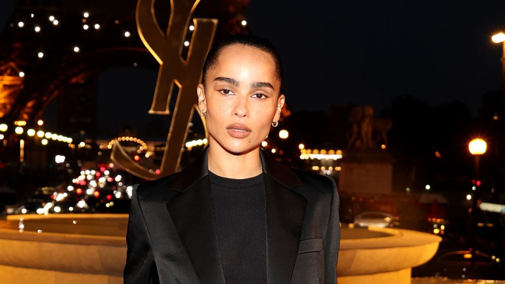 PARIS, FRANCE - SEPTEMBER 27: (EDITORIAL USE ONLY - For Non-Editorial use please seek approval from Fashion House) Zoe Kravitz attends the Saint Laurent Womenswear Spring/Summer 2023 show as part of Paris Fashion Week  on September 27, 2022 in Paris, France. (Photo by Pascal Le Segretain/Getty Images)