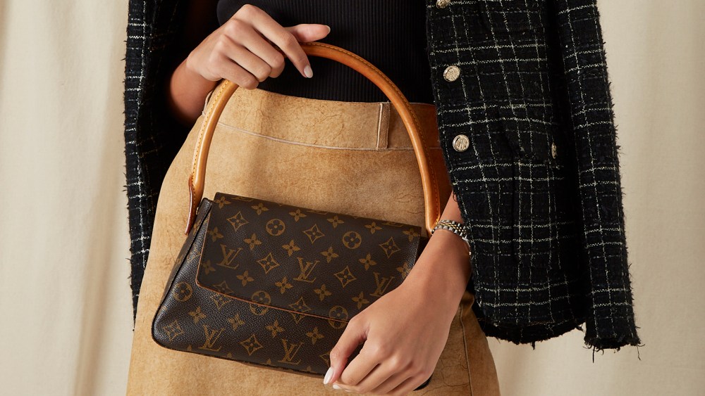 A pre-owned Louis Vuitton bag, now available for purchase on Amazon through What Goes Around Comes Around.