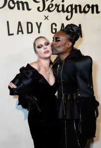 LOS ANGELES, CALIFORNIA - OCTOBER 20: (L-R) Lady Gaga and Billy Porter are seen as Dom Pérignon and Lady Gaga pursue their creative dialogue at Sheats Goldstein Residence on October 20, 2022 in Los Angeles, California. (Photo by Kevin Mazur/Getty Images for Dom Pérignon)